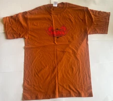 NEW BIG DOG MOTORCYCLES BURNT ORANGE T-SHIRT W/ TWIN DRAGONS FRONT AND BACK