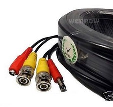 100 Ft Pre-made All-in-One Video Power BNC RCA Cable for CCTV Security Cameras