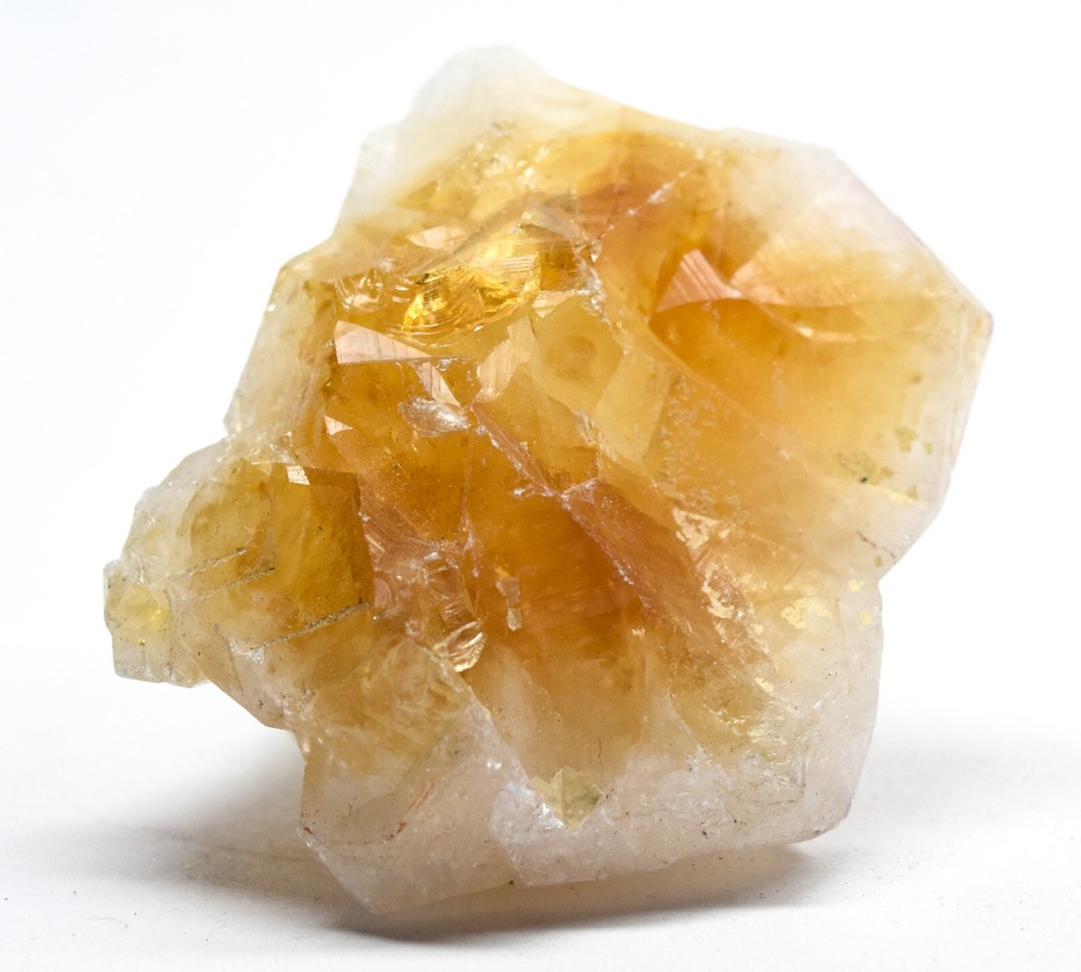 ティップリン産ポイント-34-1 400ct Orange White Citrine Rough Point Sparkling Crystal Mineral