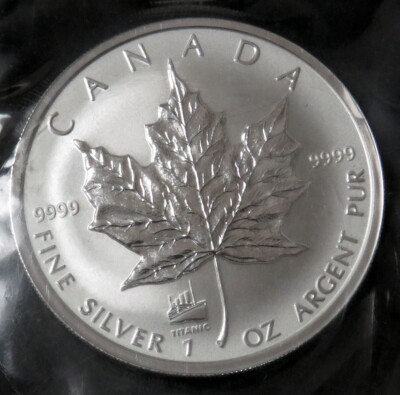 キャット　シルバー　1998 1oz硬貨 1998 SILVER CANADA $5 TITANIC PRIVY MAPLE LEAF 1 OZ SEALED COIN | eBay