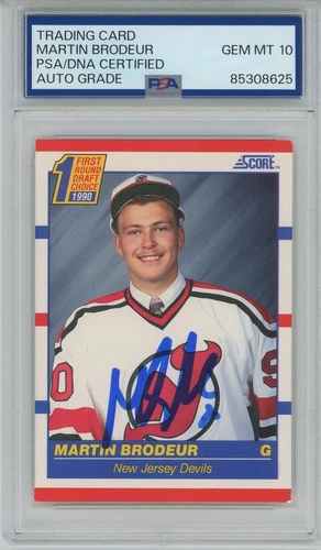 1990-91 Score #439 Martin Brodeur signed RC Rookie Devils PSA/DNA auto Grade 10