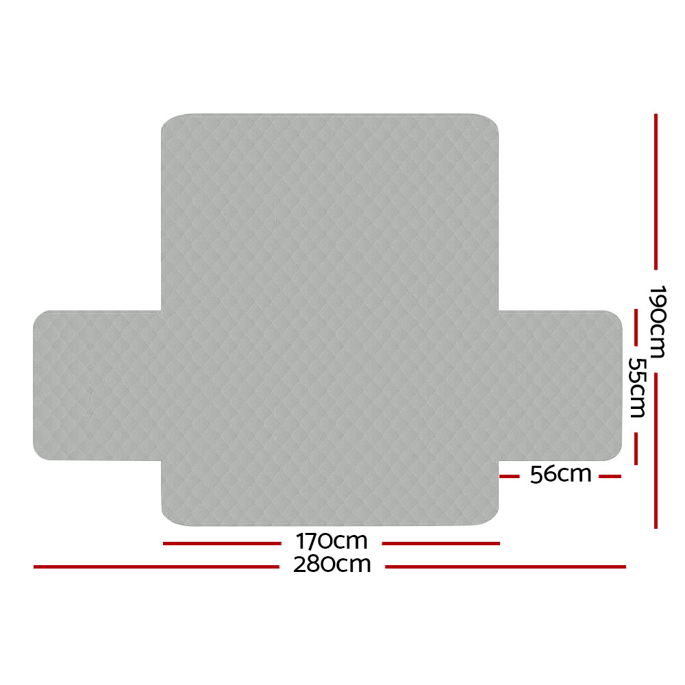Artiss 3 Seater Sofa Cover Quilted Fabric Couch Lounge Protector