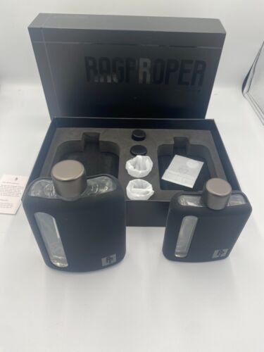 Ragproper Modern Glass Hip Flask Single Shot 100ml + Double Shot 240ml