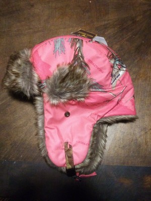 pink camo trapper hat