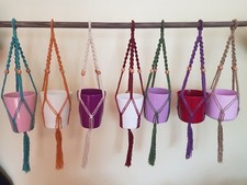 Handcrafted Macrame Plant Hangers, hanging basket. Ideal Christmas Gift