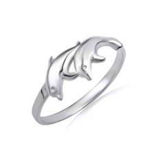 Sterling Silver Dolphins Ocean Ring