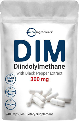 DIM Active Supplement, DIM 300Mg, 240 Veggie Capsules (8-Month Supply), 2 in ...