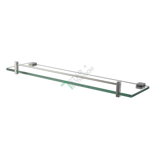 ACA 500mm Bath Shower Glass Shelf Towel Holder Organizer Rack Wall Mount Chrome - Picture 5 of 11