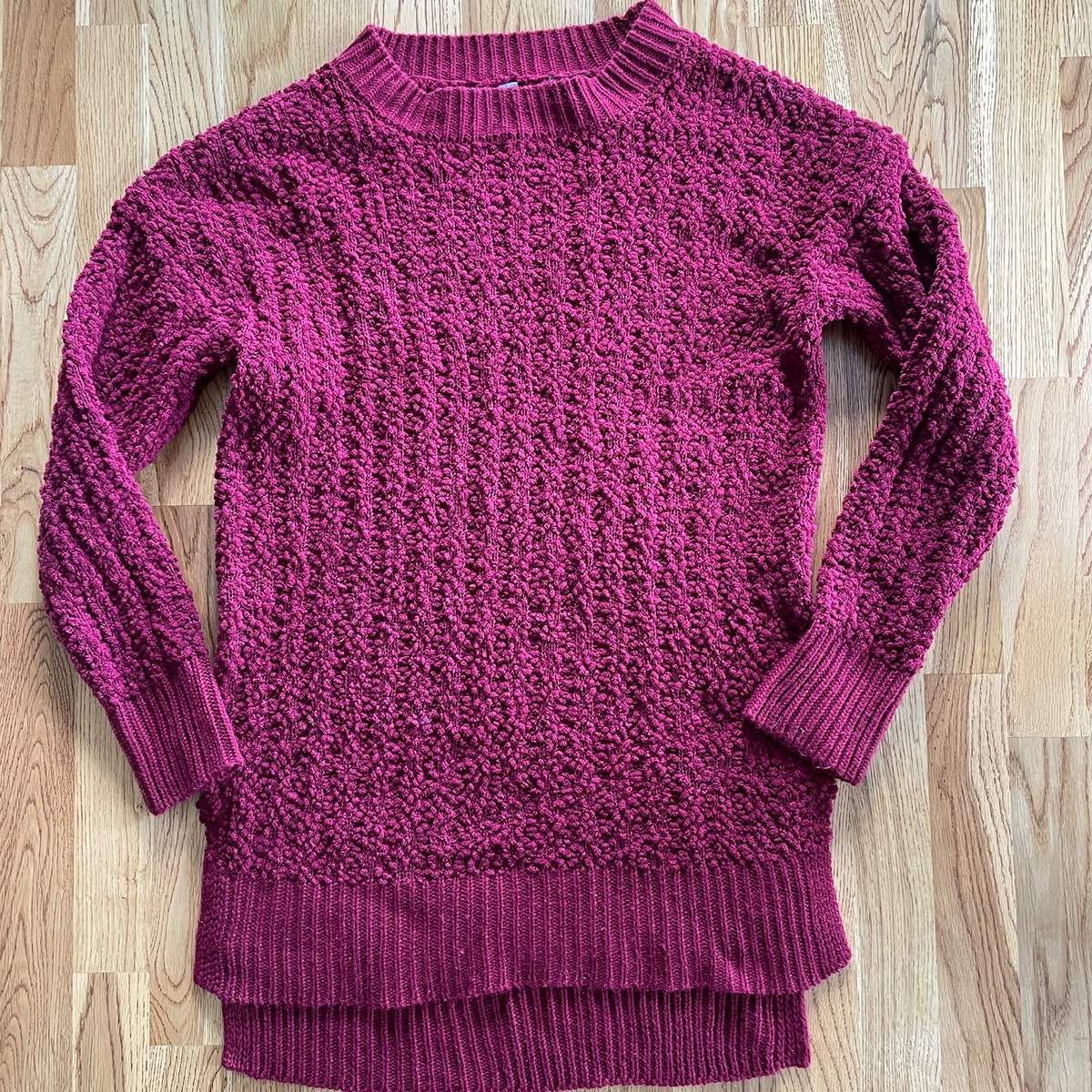 Zenana Premium Outfitters Red Popcorn Tunic Sweater Knit Boutique