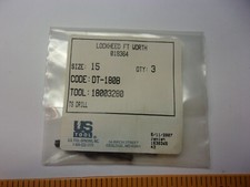 3 - .1800 Size 15 Drill Bits 1/4-28 Threaded Bits - Aircraft Tools