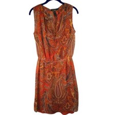 Lauren Ralph Lauren Slip Dress Sheer Overlay Size 6 Paisley Bohemian Hippie