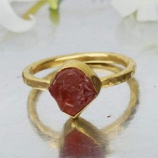 MADE TO ORDER FREE SIZE Omer 925 Silver Handmade Custom Design Raw Ruby Ring