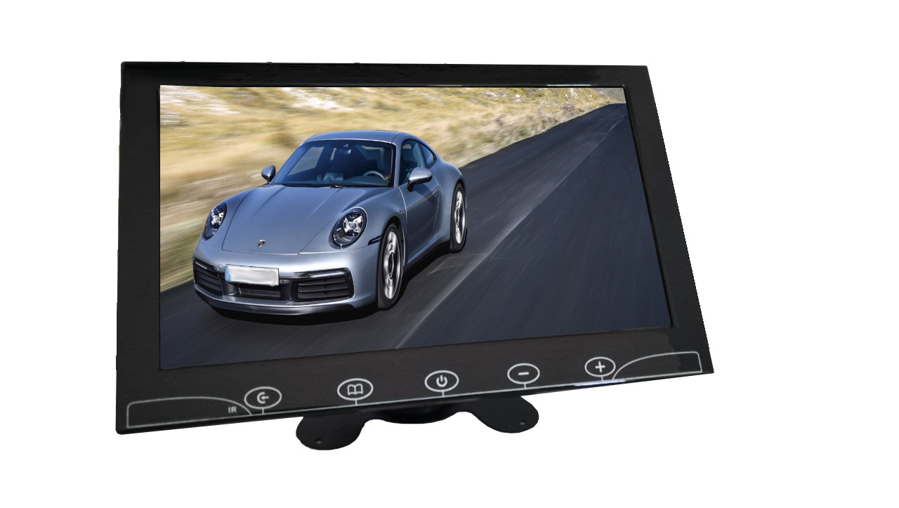 MONITOR 10,1'' HD INGRESSI VGA/HDMI/RCA/BNC/PAL/USB 12V E 220V STAFFA 10'' AUTO