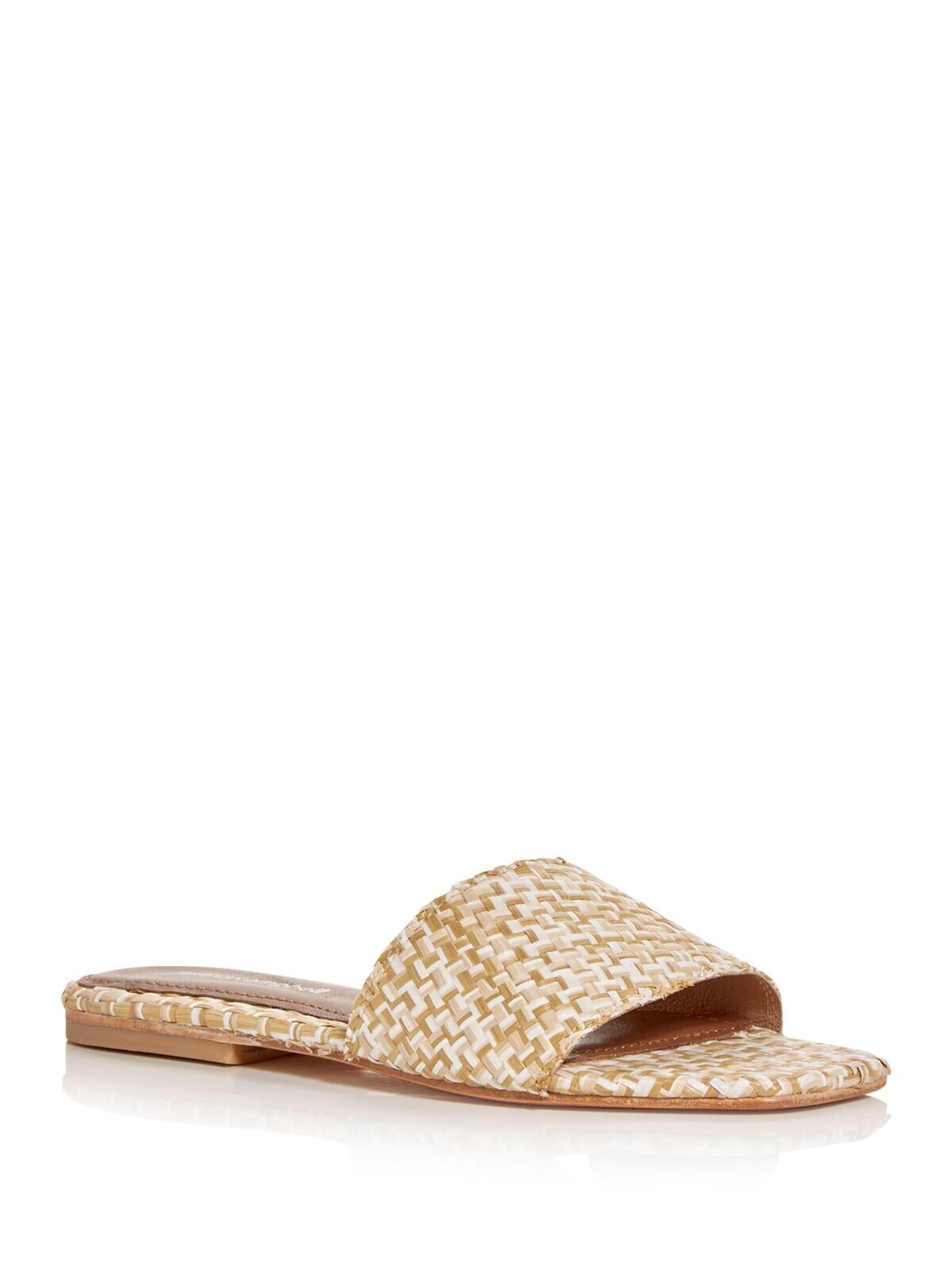 JEFFEREY CAMPBELL Женские белые плетеные шлепанцы с квадратным носком в тропическом стиле 6