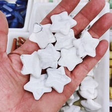 50Pcs Natural Howlite Reiki Gemstone Star Crystal Quartz Healing Decorate