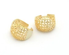 Matte Gold Plated Adjustable Ring brass 19mm 9US inner size 2667
