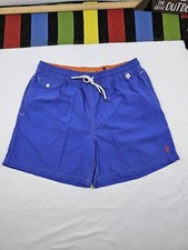 polo ralph lauren swim shorts XL blue drawstring nylon mesh lined trunks beach