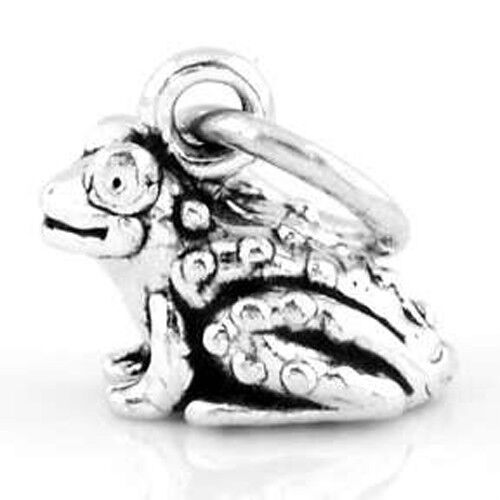 Sterling Silver Tiny Frog Bullfrog Toad Charm or Pendant - Photo 1 sur 1