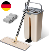Masthome Wischmopp Set Mit 2In1 Putzeimer - FußPedal Stabil - 3 Mikrofaser Pads
