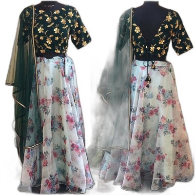 Floral Lehenga - with embroidered crop top/ Choli  Elegant Etnic Wear