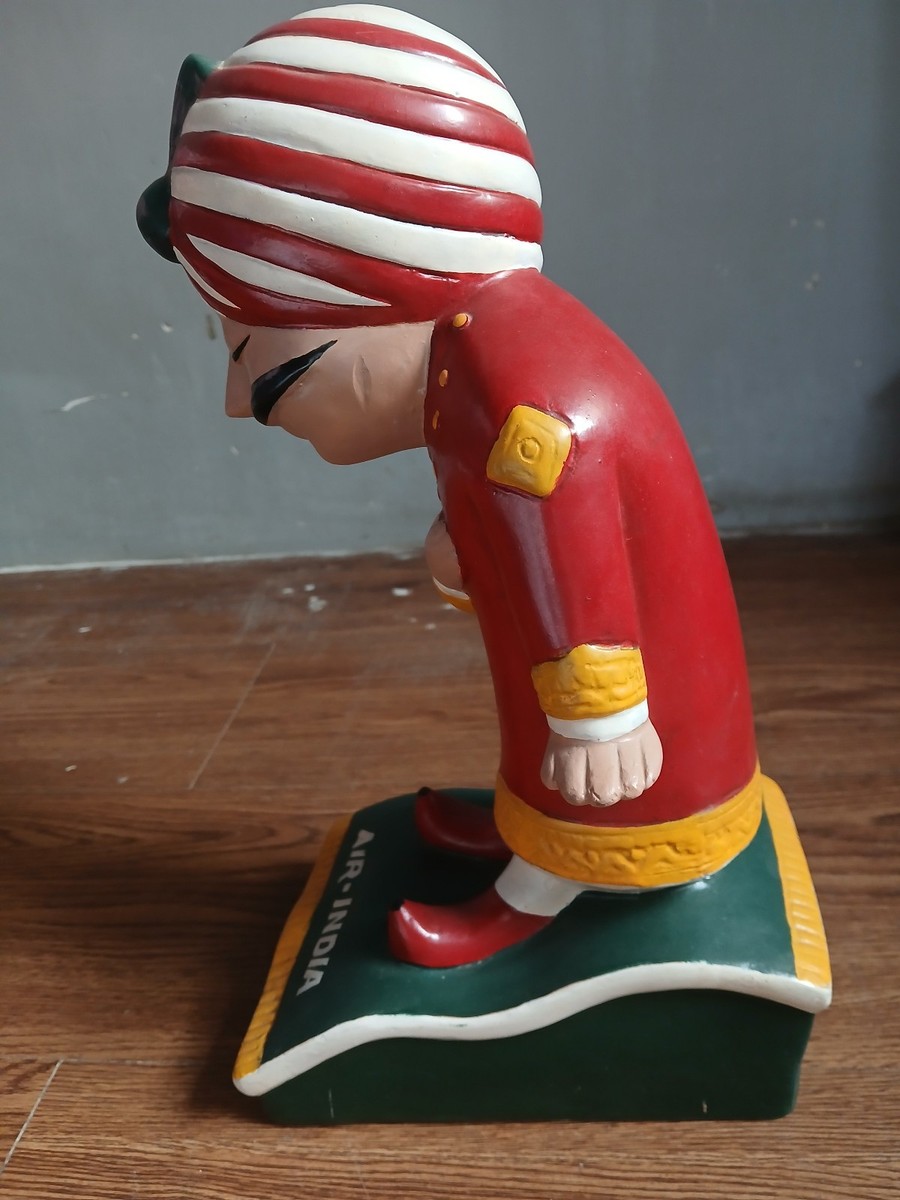 Old Air India Mascot Maharajah beautiful 1 feet statue of 70's