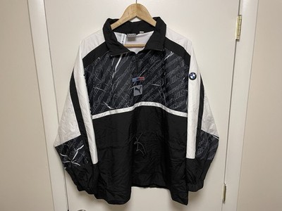 Puma x BMW 86 Racing Track Jacket Mens M 1/4 Zip Crinkle Print RARE Limited