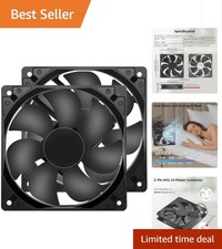 12V DC Fan Strong Quiet 120x120x25mm 12cm Small Cooling Fan 2Pin 2Wire 1600RP...
