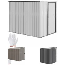 Outsunny Metall Gerätehaus 2,81m² 154x206,5x181 cm Geräteschuppen mit Pultdach