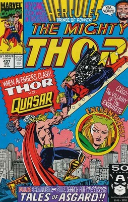 Thor #437 FN; Marvel | Quasar Enchantress - w/Bag+Board