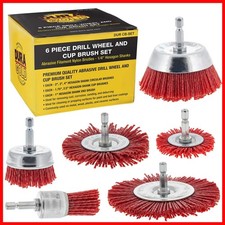 Dura-Gold 6 Piece Abrasive Filament Cup Brush Set 1/4" Hex Arbor Coarse Grit