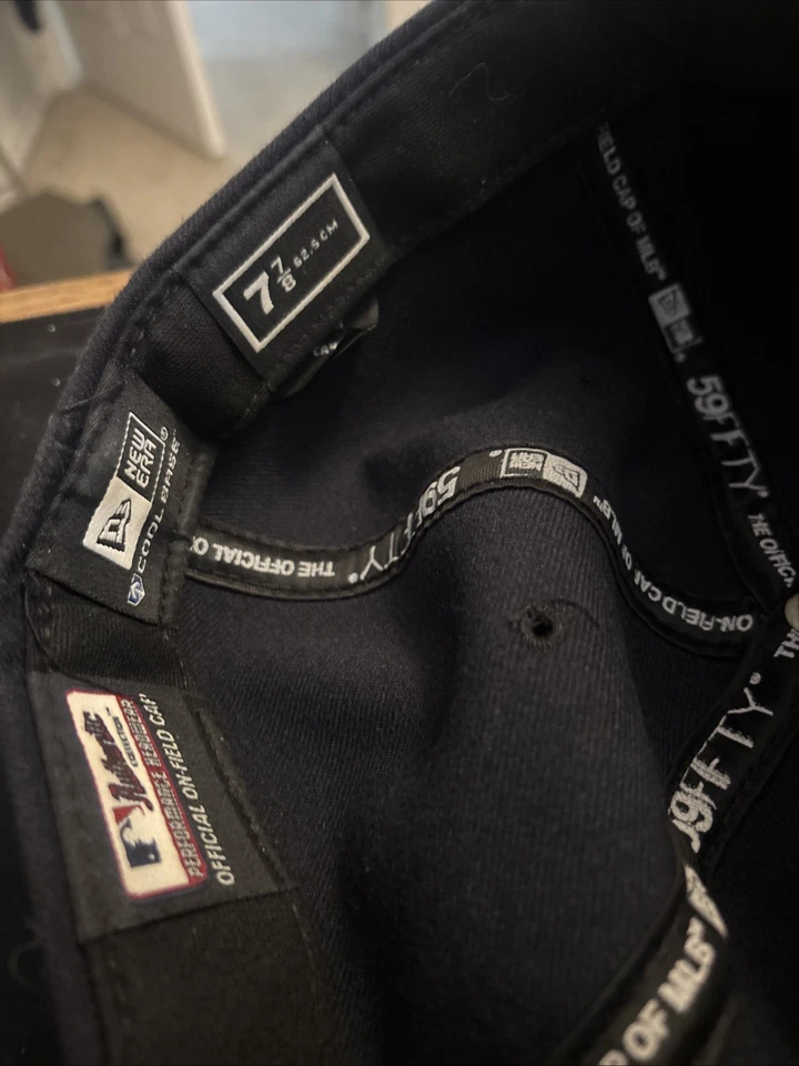 New Era Atlanta Braves 59Fifty Fitted Hat Cap Red/Blue, Size 7 7/8 - Image 3 of 4