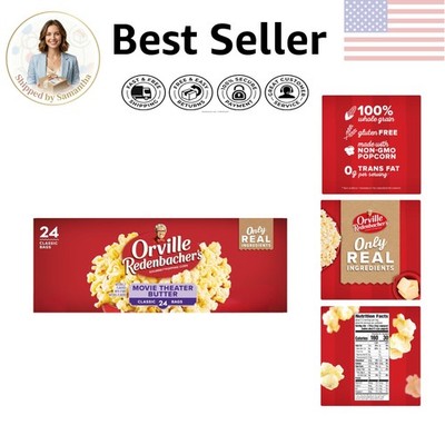 Deliciously Buttery Orville Redenbacher Popcorn - 24 Pack, Non-GMO & Gluten-Free