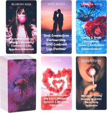XSYLOHXL Love Oracle Cards for Beginners with Meanings on Them 53 PCS Red