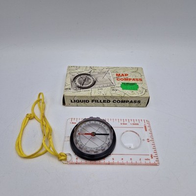 Vintage flüssigkeitsgefüllter Kartenkompass mit Box