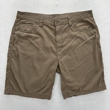 PrAna Brion Shorts Mens 38 Brown Chino 5 Pocket Stretch Hiking Travel 9" Trail