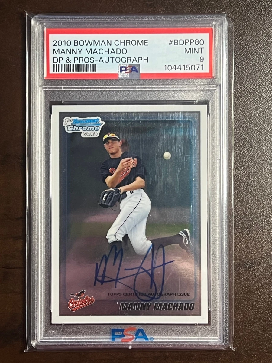 Bowman Manny Machado 2010 Season Baseball Sports Trading Cards