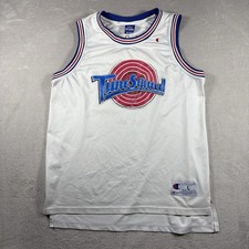 Champion Space Jam Tune Squad Taz 1 Basketball Jersey Men  s Size L White Y2K 2A