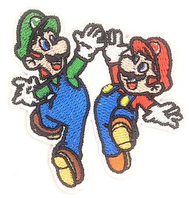 MARIO LUIGI SUPER MARIO BROS IRON ON Patch HIGH FIVE red green blue yellow 2.5''