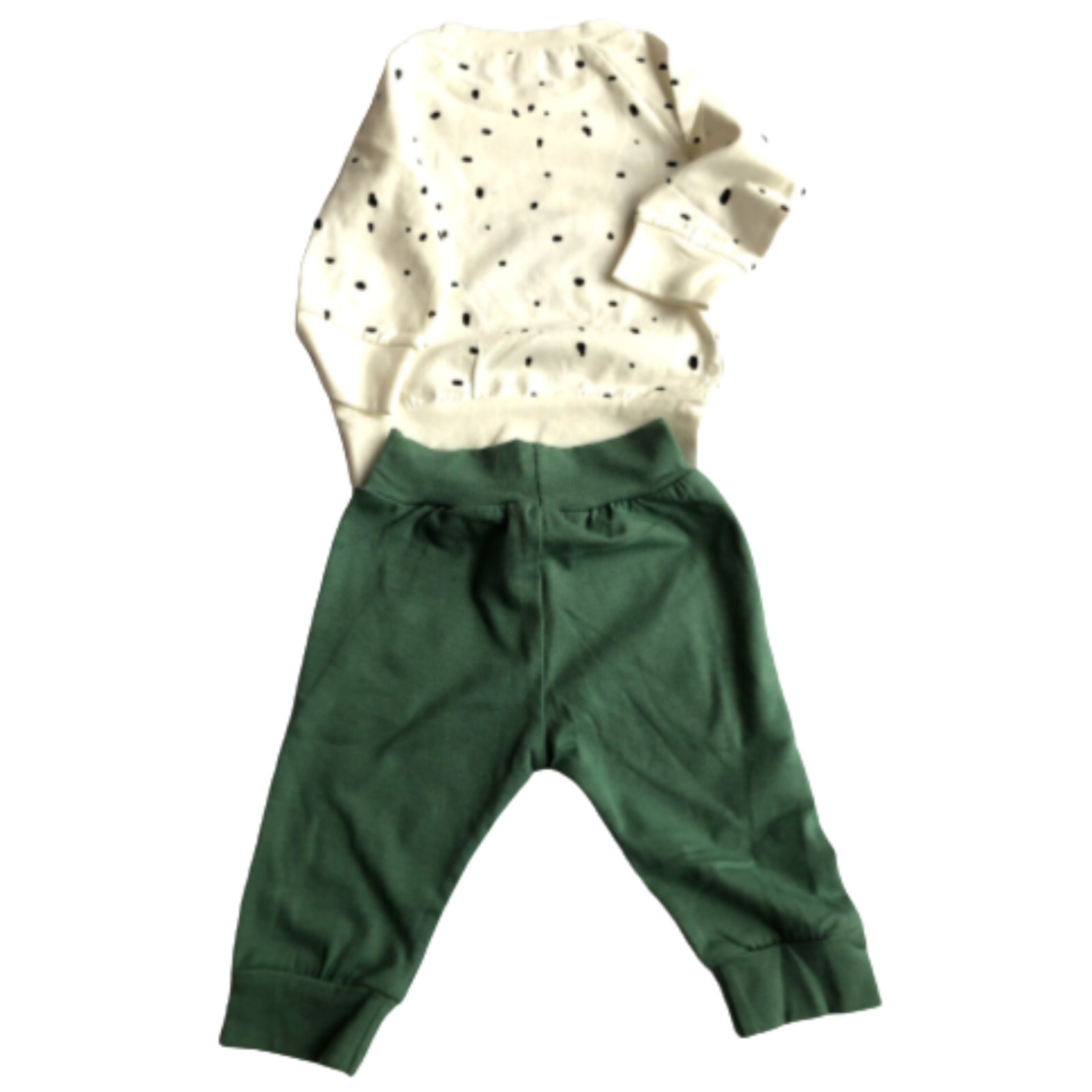 Cotton Rich Babies Green Joggers & Cream Top 9 - 12 Months NWOT image 2