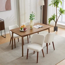 Dining Chairs Set of 4, Modern Dining Room Chair with Wood Legs, Upholstered Arm