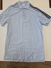 Burberry London Mens Shoulder Logo Polo Pale Blue Size M