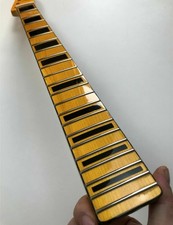 New Yellow Gloss Maple Electric Guitar neck parts 22 fret Fretboard Block Inlay
