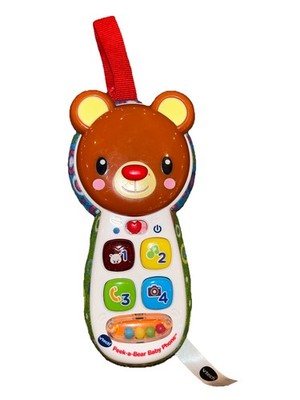 VTech Peek-a-Bear Baby Toddler Toy Phone Lights Up, Music, Numbers, Colors _C1