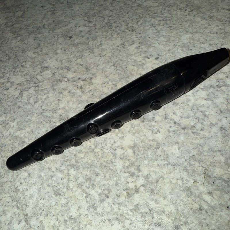 Vintage Swanson Tonette - Black Plastic Recorder - w/ melody of fun Made in USA