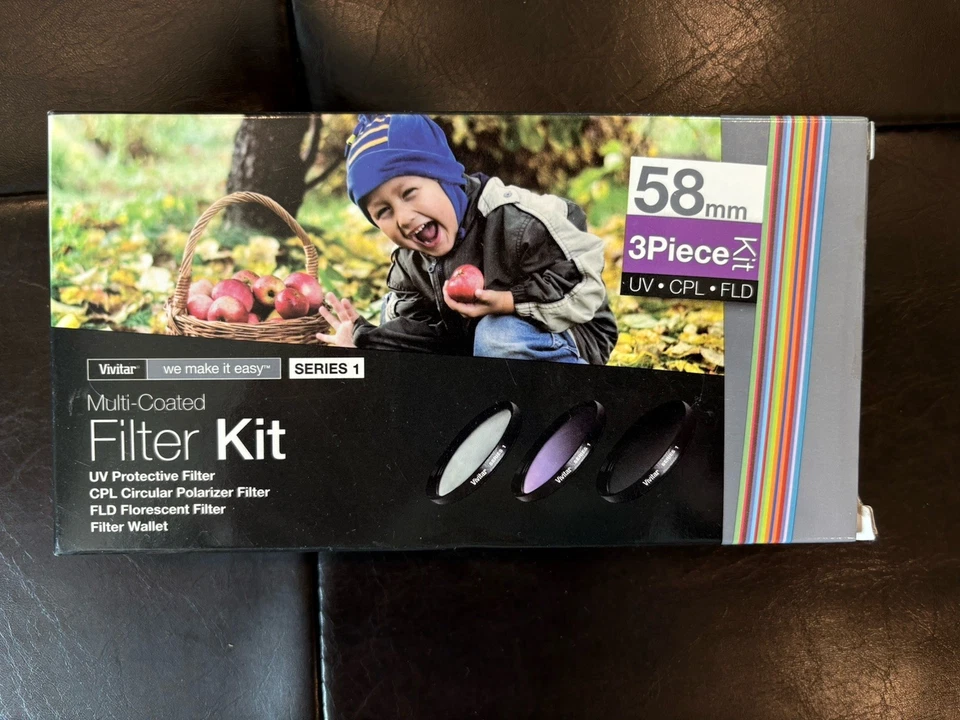 Vivitar 58mm UV, Circular Polarizer, and FLD 3-piece Filter Kit - Image 2 of 4