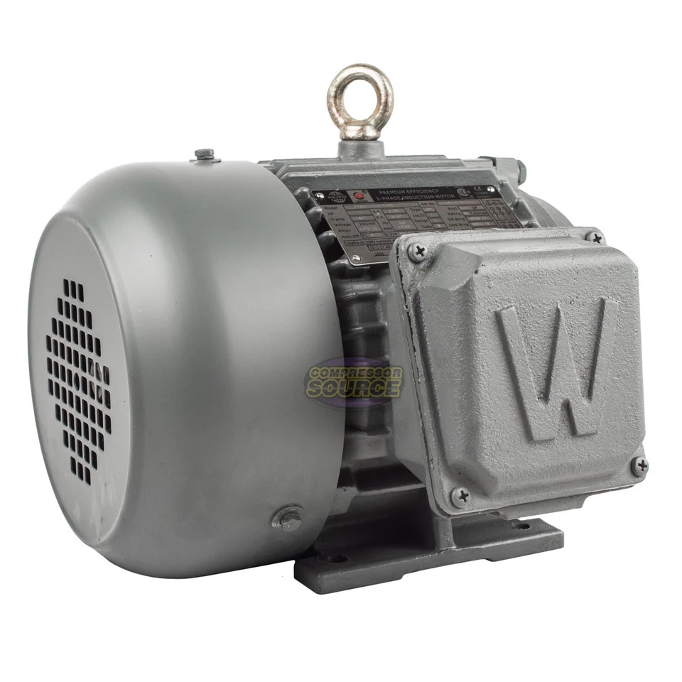 1 HP 3 Phase Electric Motor 1800 RPM 143T Frame TEFC 230/460V Premium Efficiency - Image 3 of 4