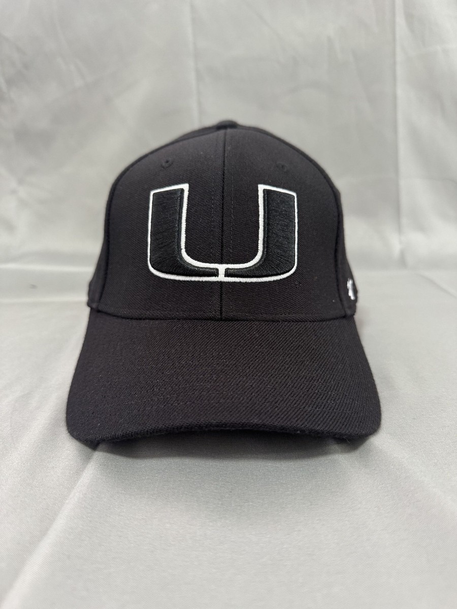 '47 Brand Miami Hurricanes Black Fitted Cap U Logo NCAA Hat
