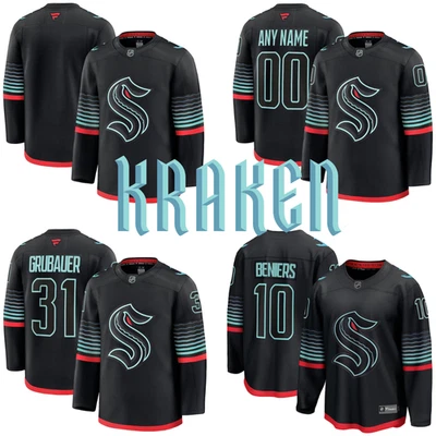 Men's Kraken 2025-26 Black Alternate Limited Stitched Jersey