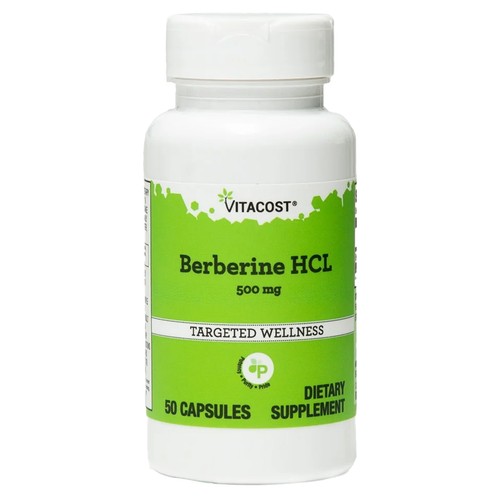 Berberine HCl, 500 mg, 50 Capsules