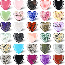 30 Pcs Heart Shape Crystals Bulk 1.2 Inch Gemstone Valentines Gift Heart Stone W